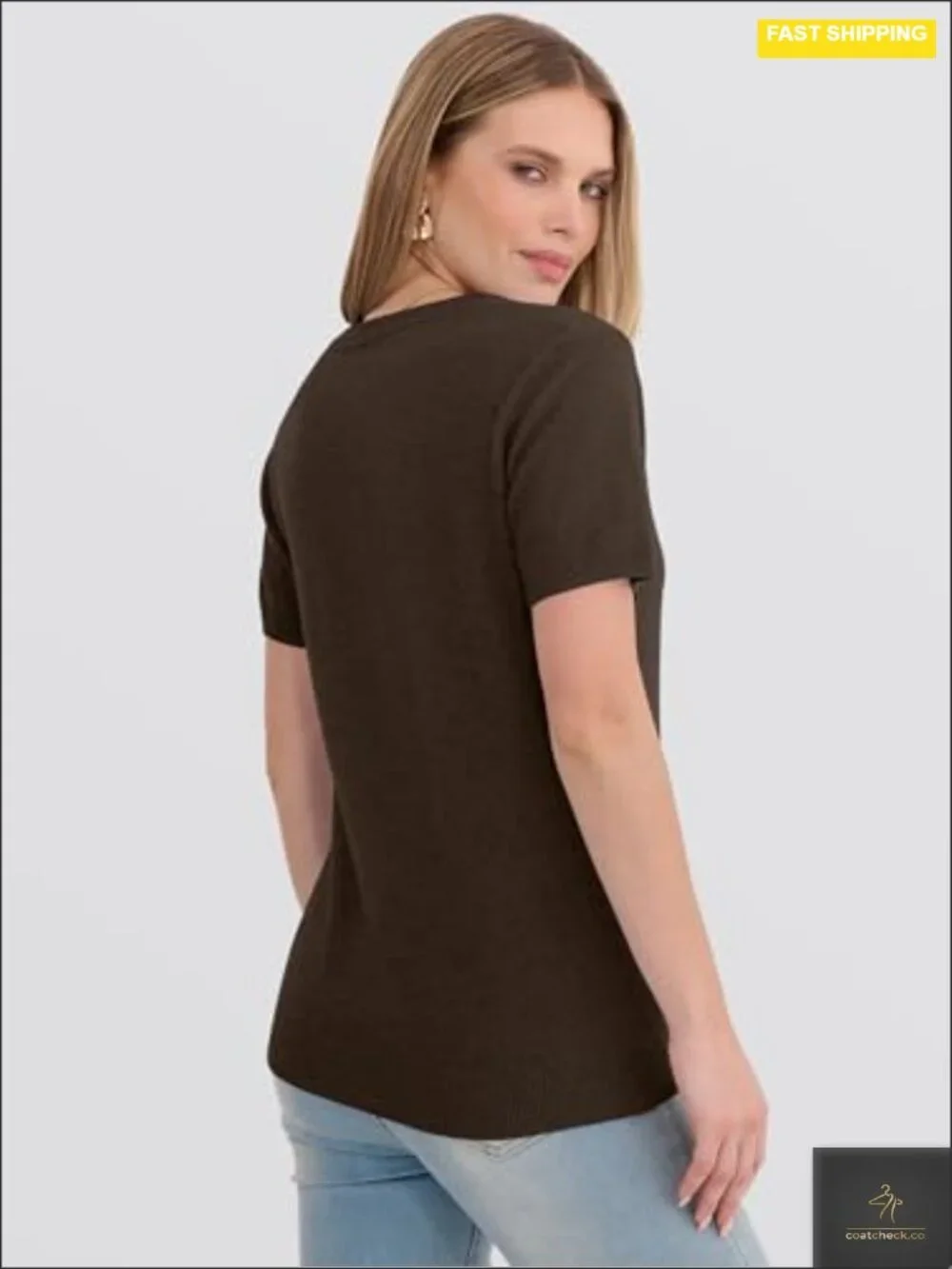 100% Wool V-Neck Short Sleeve Pullover Sweater - Business Casual Soft &